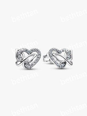 Entwined Heart & Butterfly Stud Earrings